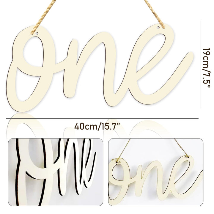 One Wooden Sign One Cutout Letter for 1st Birthday Part