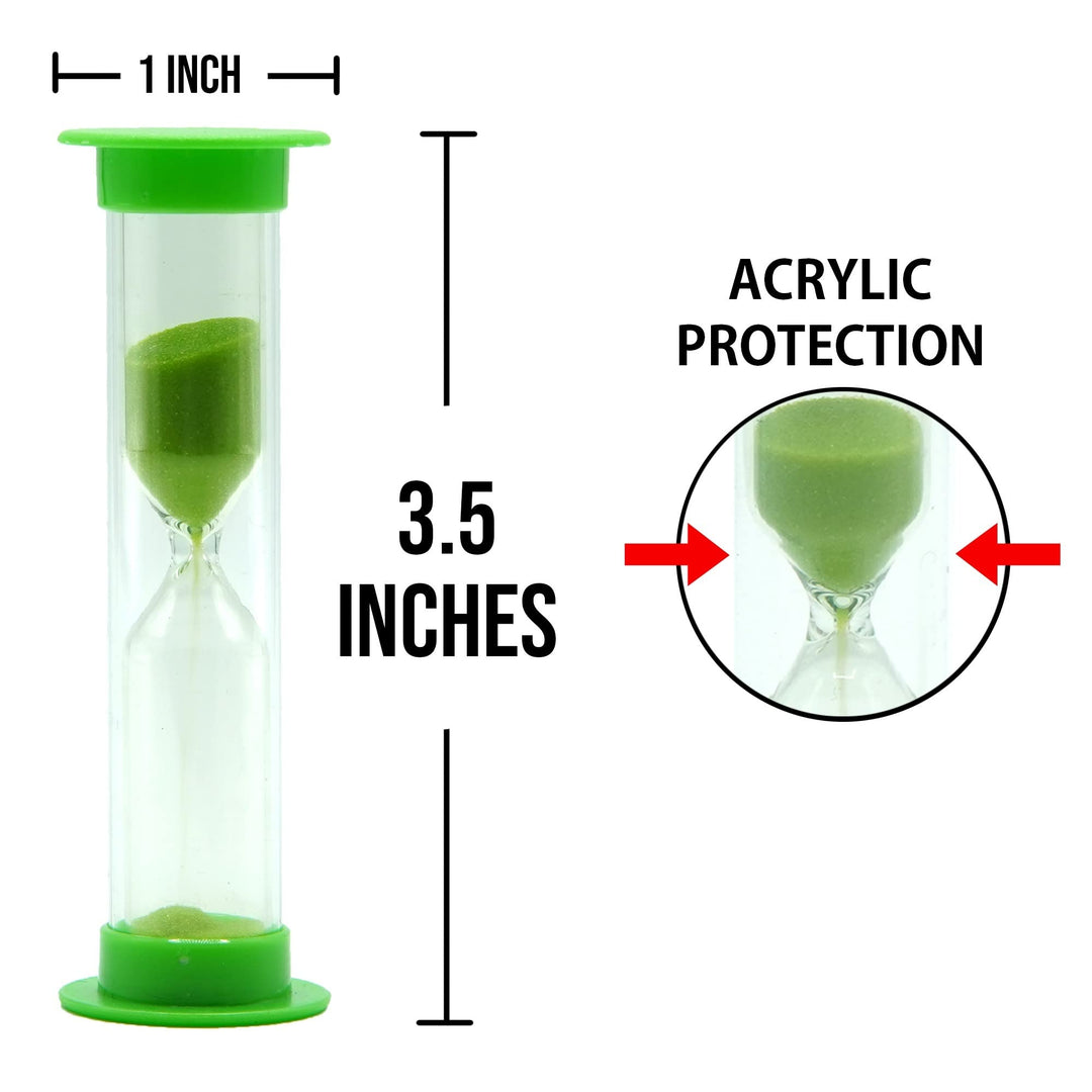 Sand Timer for Kids Set of 3 Small Colorful Hourglass Acrylic Covered Clock 1Min 2Min 5Min for Classroom, Home &amp; Kids Room