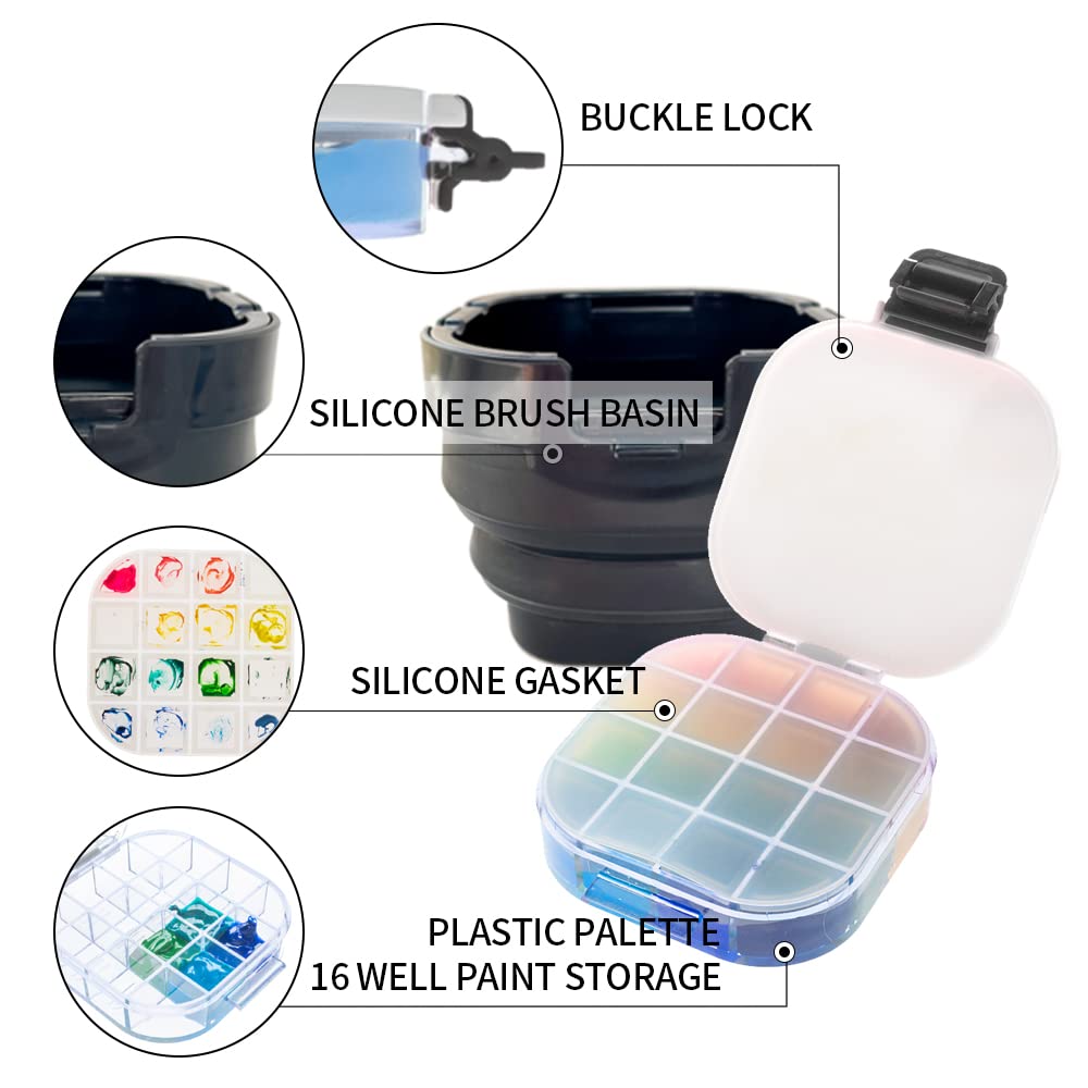 Paint Palette 16 Wells, Portable Paint Pallet for Acryl