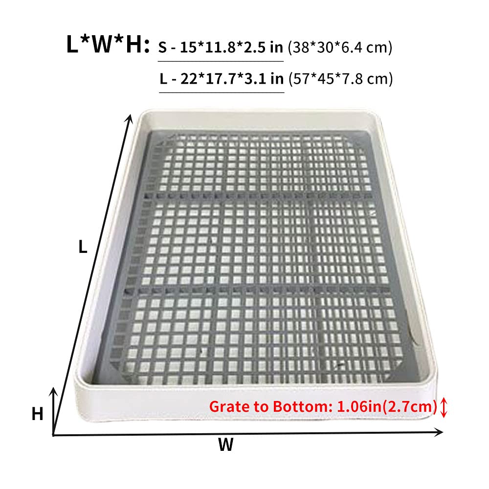 22x18 Super Large Rabbit Litter Box with Grate for Cage, Extra Large Bunny Restroom Tray Pan Toilet, Fits 2 Rabbits