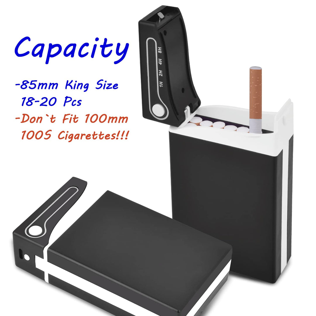 Full Pack 20 Timed Cigarette Case Cigarette Storage Case Cigarettes Box, USB Rechargeable