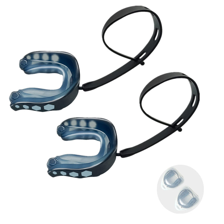 2pcs Sports Mouth Guard with Case for Adult and Youth, Gum Shield, Mouldable Mouthguard for Boxing, MMA, Rugby, Martial Arts, Judo, Lacrosse, Hockey and All Contact Sports (Adult, Blue-2pcs)