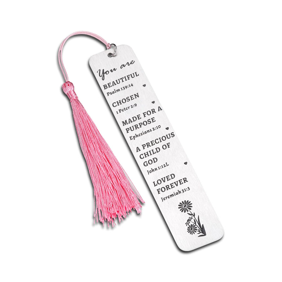 Inspirational Christian Bookmark Gift for Women You are Beautiful Quote Psalm 139:14 Bible Verse Bookmark for Book Lovers Friend Sister Christian Religious Church Bulk Gift Christmas Stocking Stuffers