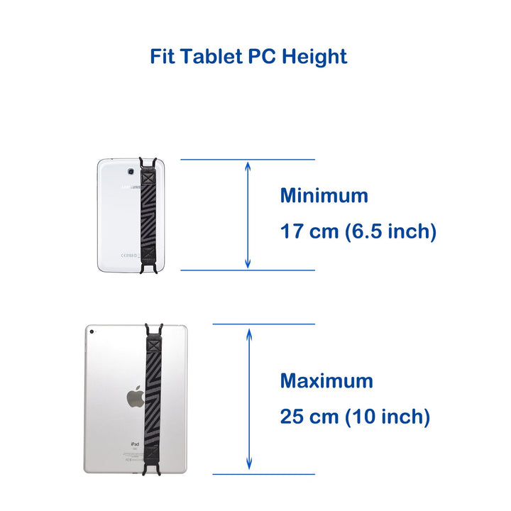 TFY Security Hand-Strap for Tablet PC - iPad 10th Gen/iPad Mini 6 / iPad Air 5 / iPad Pro 9.7, Pro 11 - Galaxy Tablet Pcs - Nexus 7 / Nexus 10 and More (Black)