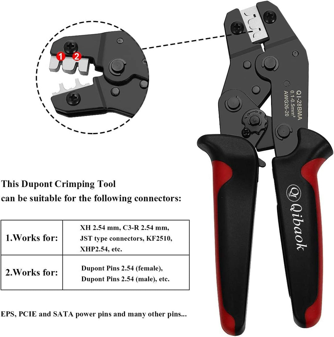 Qibaok Crimping Tool Kit Ratcheting Crimper with 1550PC