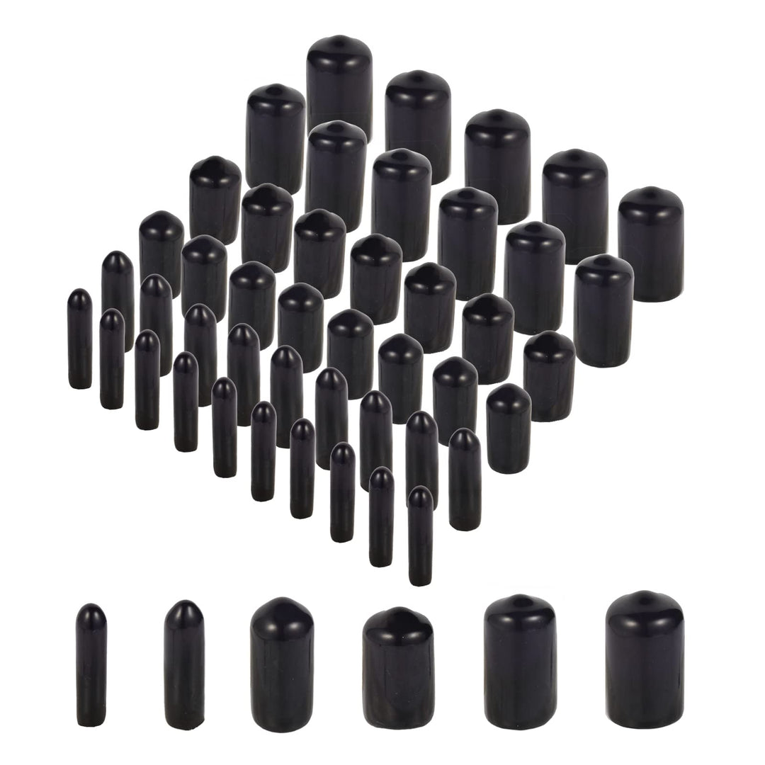 Rubber End Caps 60pcs Flexible Screw Thread Protector Caps Bolt Cover Rubber Bolt Covers Caps,Rubber Screw Caps for Metal Tube Rod Bolt in 6 Size 2mm,3mm,6.5mm,8mm,10mm,12mm