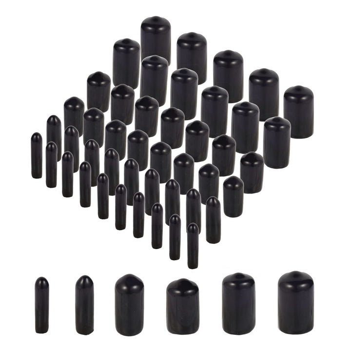 Rubber End Caps 60pcs Flexible Screw Thread Protector Caps Bolt Cover Rubber Bolt Covers Caps,Rubber Screw Caps for Metal Tube Rod Bolt in 6 Size 2mm,3mm,6.5mm,8mm,10mm,12mm