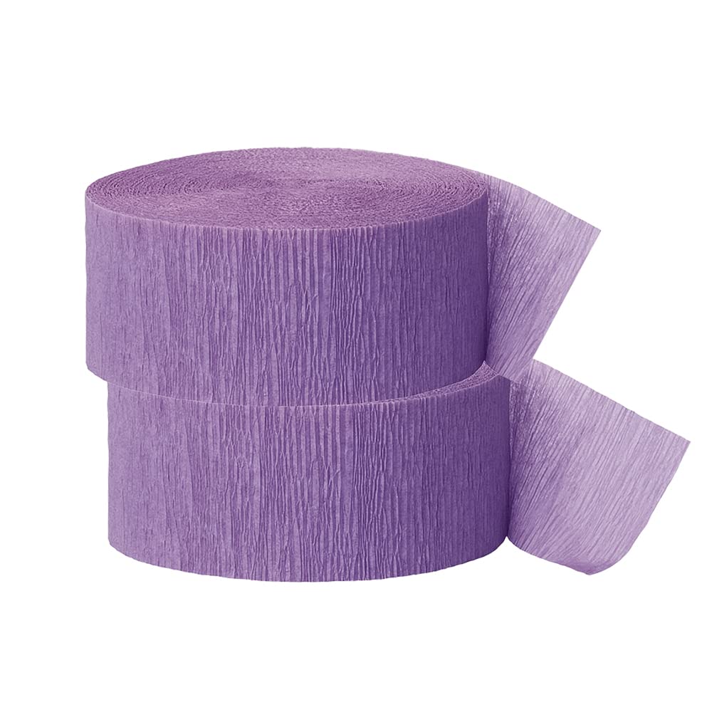 Crepe Paper Streamer, 81 Feet (2 Piece) - Party Supplies for Parties, Baby Shower, Bridal Shower (Lavender)