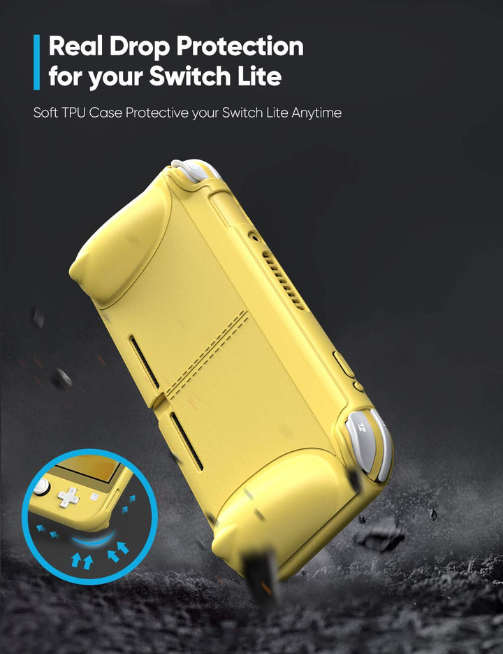 Protective Case for Nintendo Switch Lite [All New 2021],TPU Grip Cover with Shockproof and Anti-Scratch Holder Stand Kit,Accessories for Switch Lite