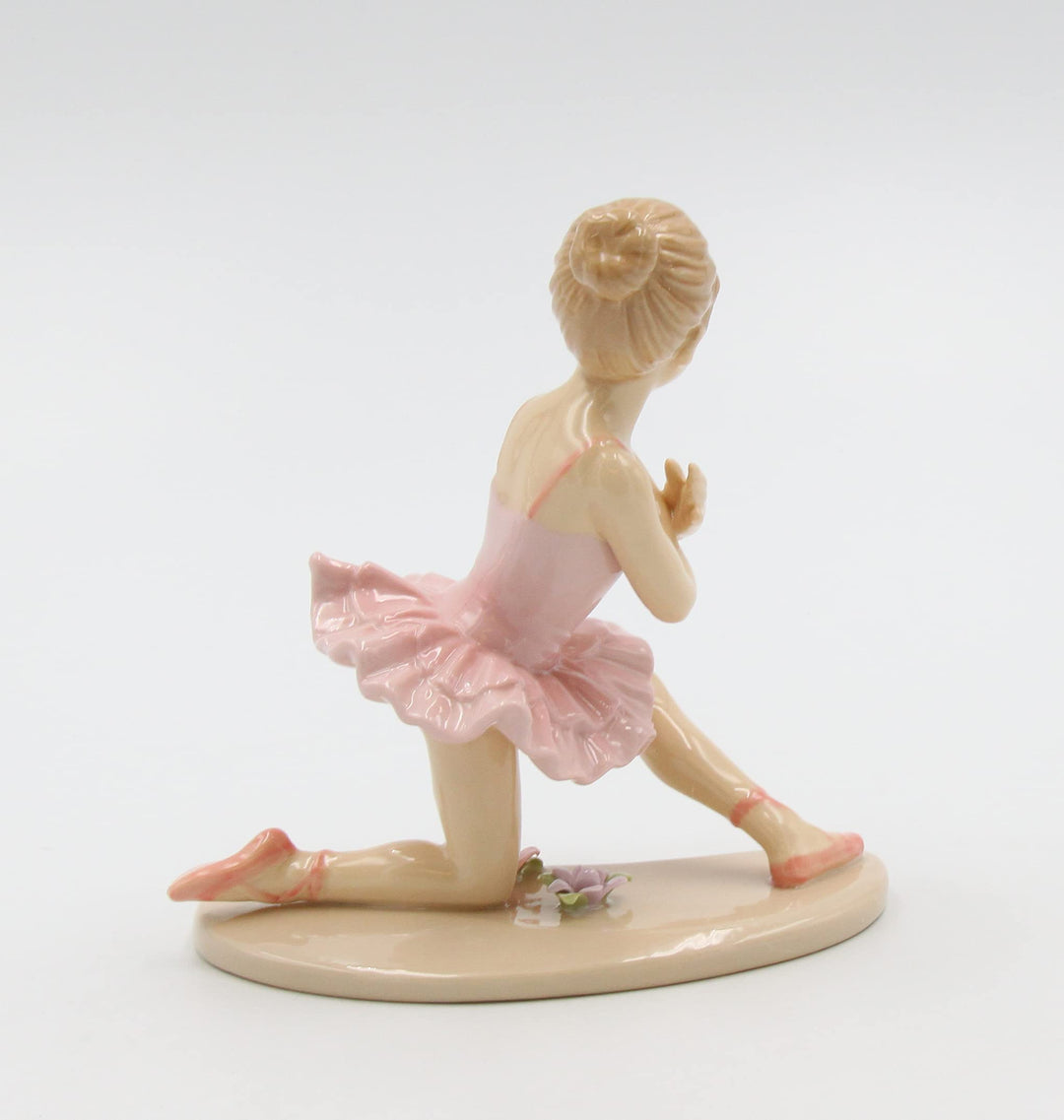 20863 Ballerina in Pink with Knee Down Ceramic Figurine, 4-1/2-Inch