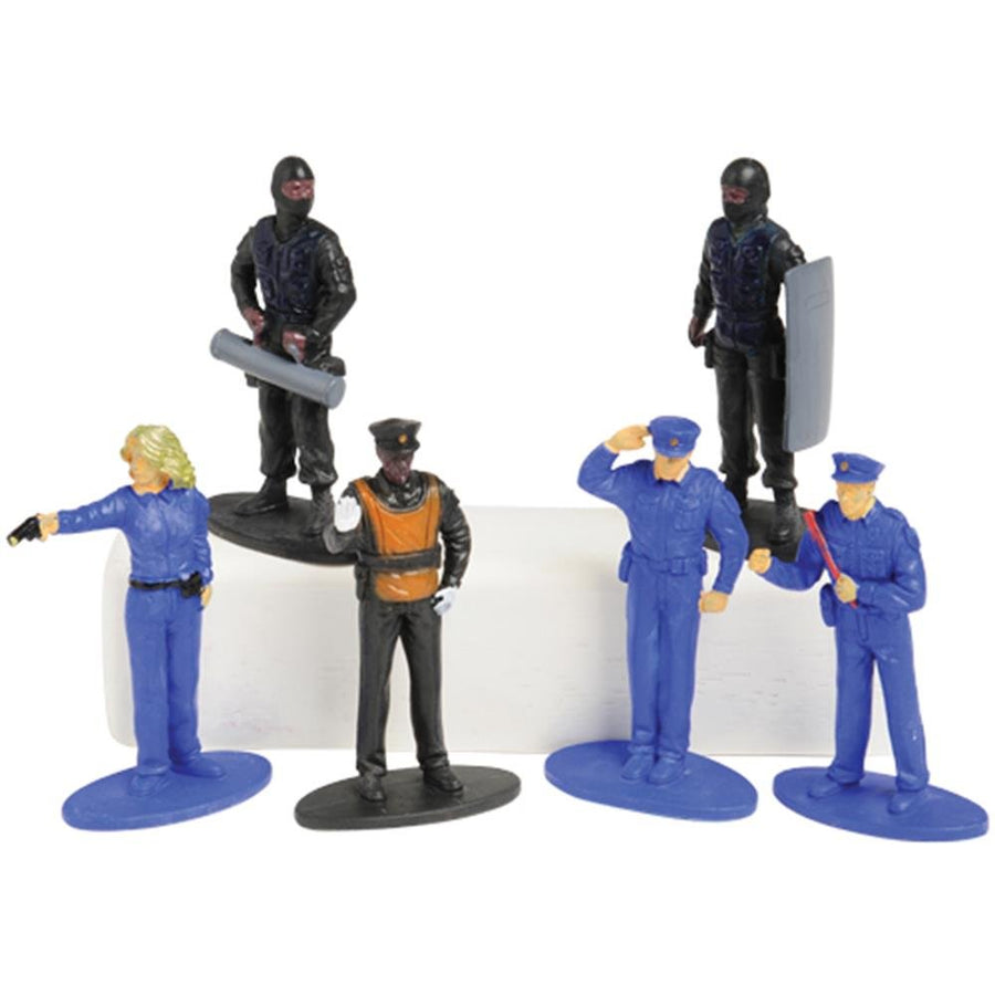 U.S. Toy Police Figures, Blue/Black, 2.5 (UST2454)