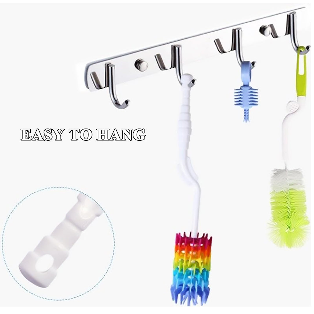 Bottle Brush Cleaner-Baby Milk Bottle Cleaner Soft Silicone Bottle Brusher / 360 Degree Rotating Long Handle Brush for Washing Glassware, Cup, Decanter, Narrow Neck Brewing Bottle