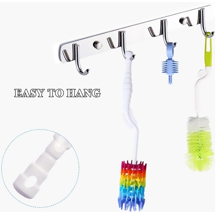 Bottle Brush Cleaner-Baby Milk Bottle Cleaner Soft Silicone Bottle Brusher / 360 Degree Rotating Long Handle Brush for Washing Glassware, Cup, Decanter, Narrow Neck Brewing Bottle