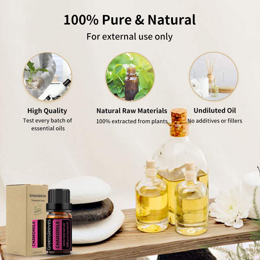 GREENSLEEVES Chamomile Essential Oil 10ml, 100% Pure Fr