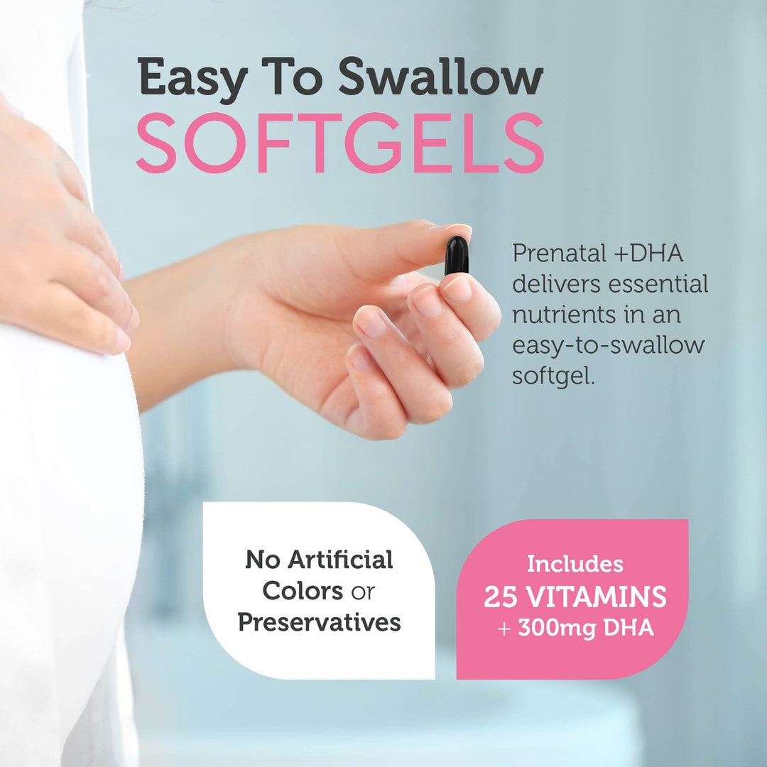 Prenatal Vitamin with DHA &amp; Folate - DHA Supplements &amp; Prenatal Multivitamin for Mother and Child - Kosher Prenatal DHA Prenatal Vitamins with Iron, Pre Natal Softgels 60 Count