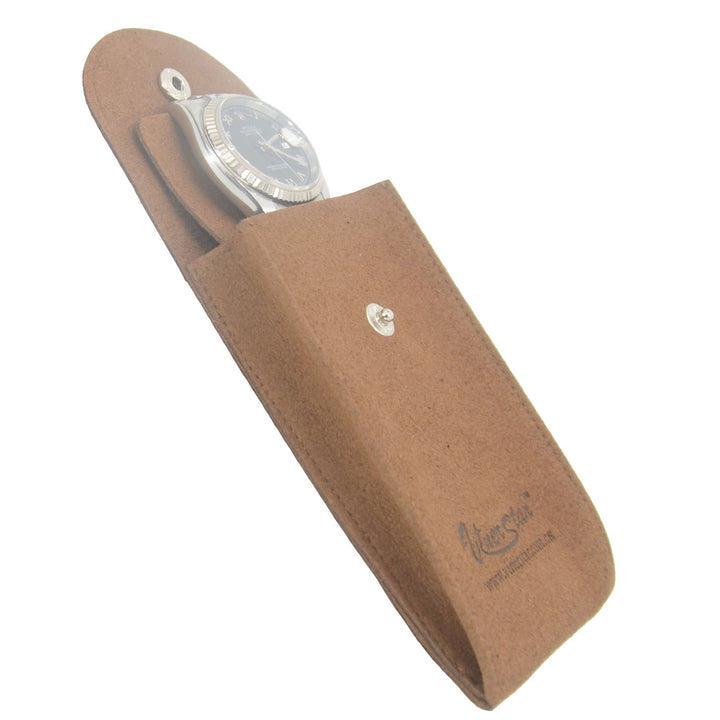 Vinerstar Suede Leather Watch Pouch for Watches with Br