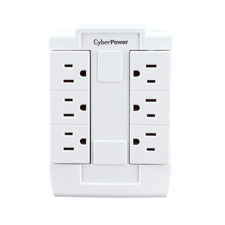CyberPower GT600P 6 Outlet Swivel Grounded Wall Tap, Wh
