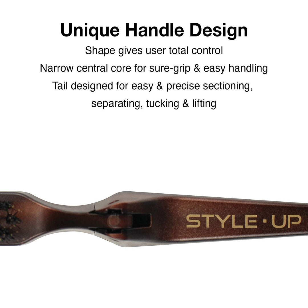 Style-Up Teasing Foldable Hair Brush - 100% boar &amp; ionic bristles STU-CO (Combo)…