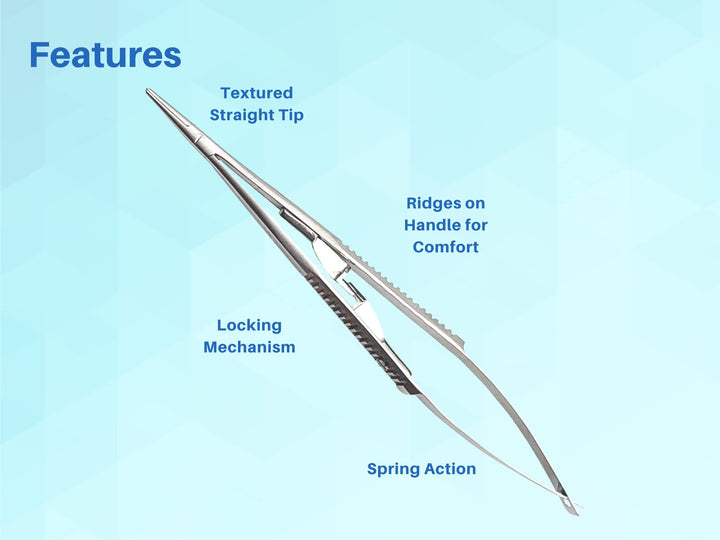 Castroviejo 5.5 inches Micro Needle/Suture Holder Driver with Lock Stainless Steel Needle Driver for Suturing