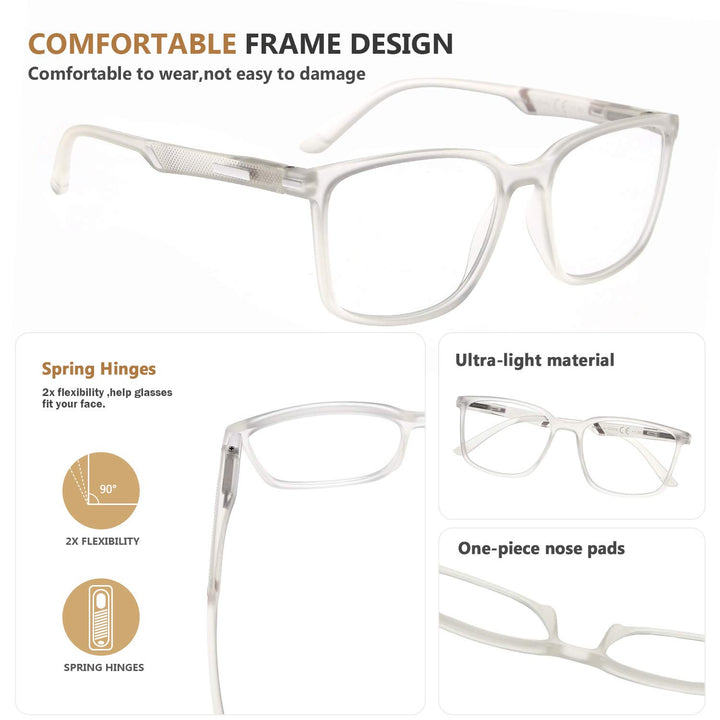 Eyekepper Large Frame Readers Spring Hinges Reading Gla