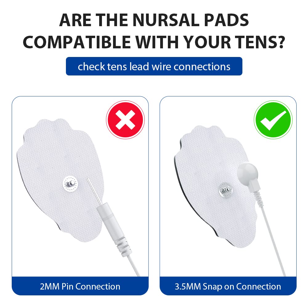 TENS/EMS Unit Replacement Pads NURSAL 20 Pack 3.5mm Sna