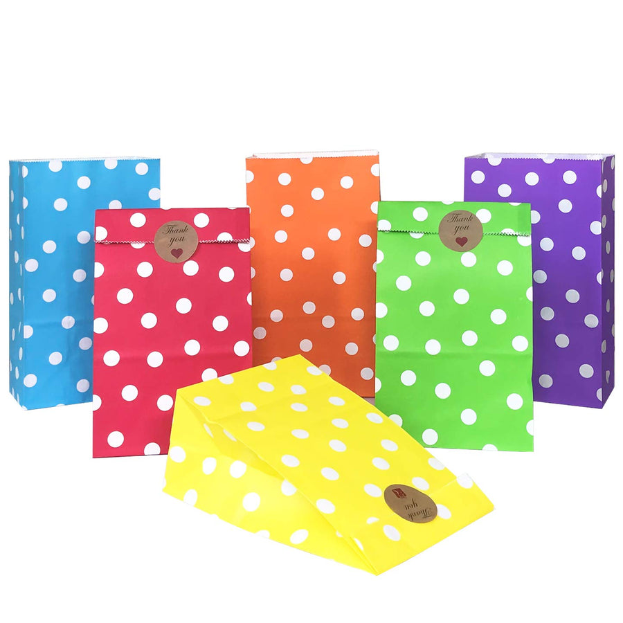 Artseen 30pcs Medium Paper Bags, 6 Colors Party Favor G
