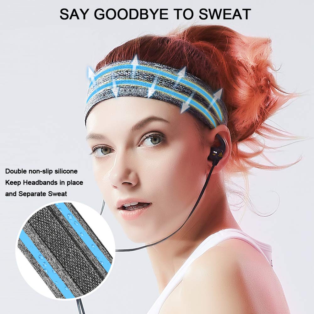 Workout Sweat Bands Maroon Headbands for Women, Sports Running Headband for Exercise, Moisture Wicking Sweatband for Fitness Running Athletic Yoga 4Pack