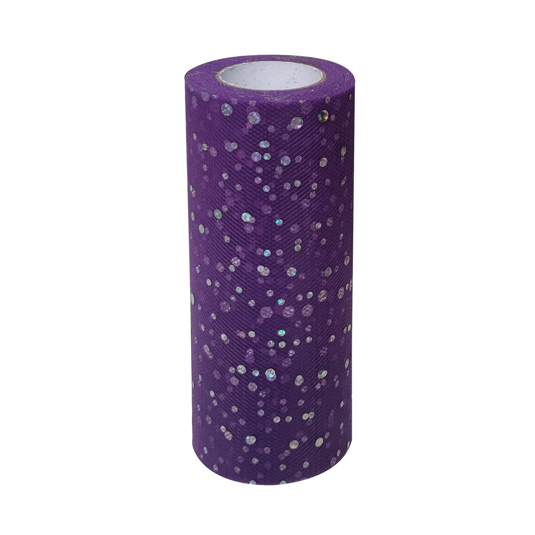 Glitter Purple Sequin Shimmer Tulle Roll 6x 25 Yard- Purple Tulle Spool-Tulle Fabric-Tutu Tulle-Purple Wedding Tulle
