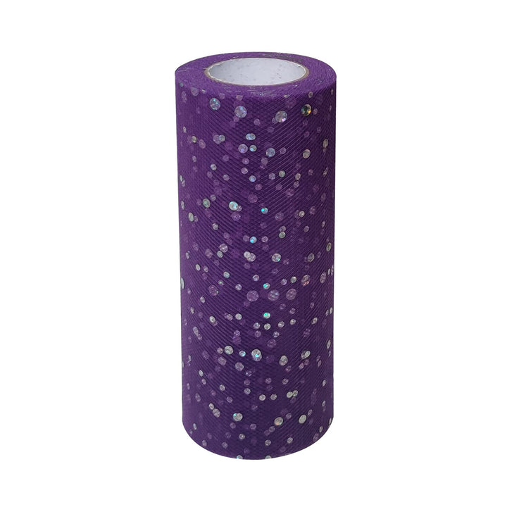 Glitter Purple Sequin Shimmer Tulle Roll 6x 25 Yard- Purple Tulle Spool-Tulle Fabric-Tutu Tulle-Purple Wedding Tulle