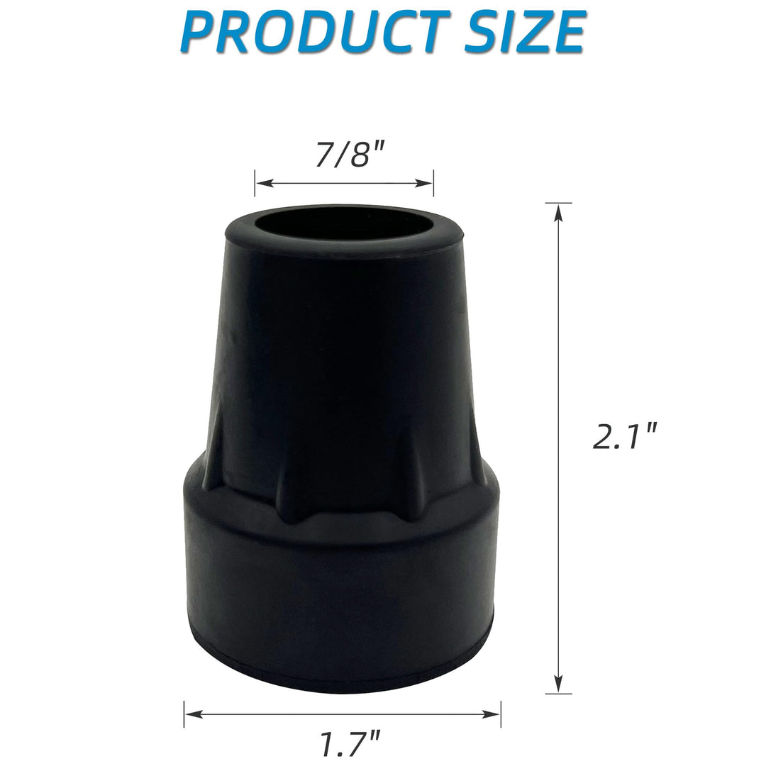 Replacement Cane Tips, 7/8 Inch, Black.