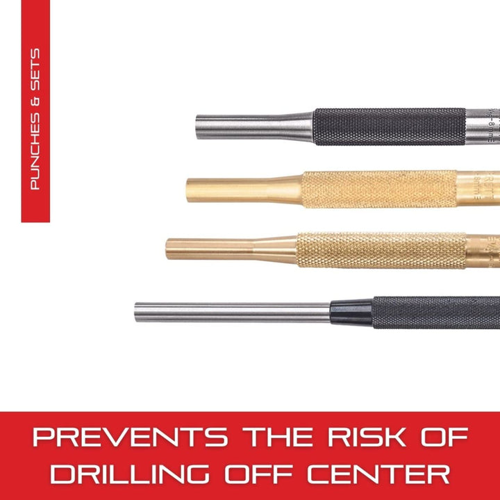 Hinge Locating Automatic Center Punch with Adjustable Stroke - 125mm Length, 16mm Diameter Tapered Point - 819