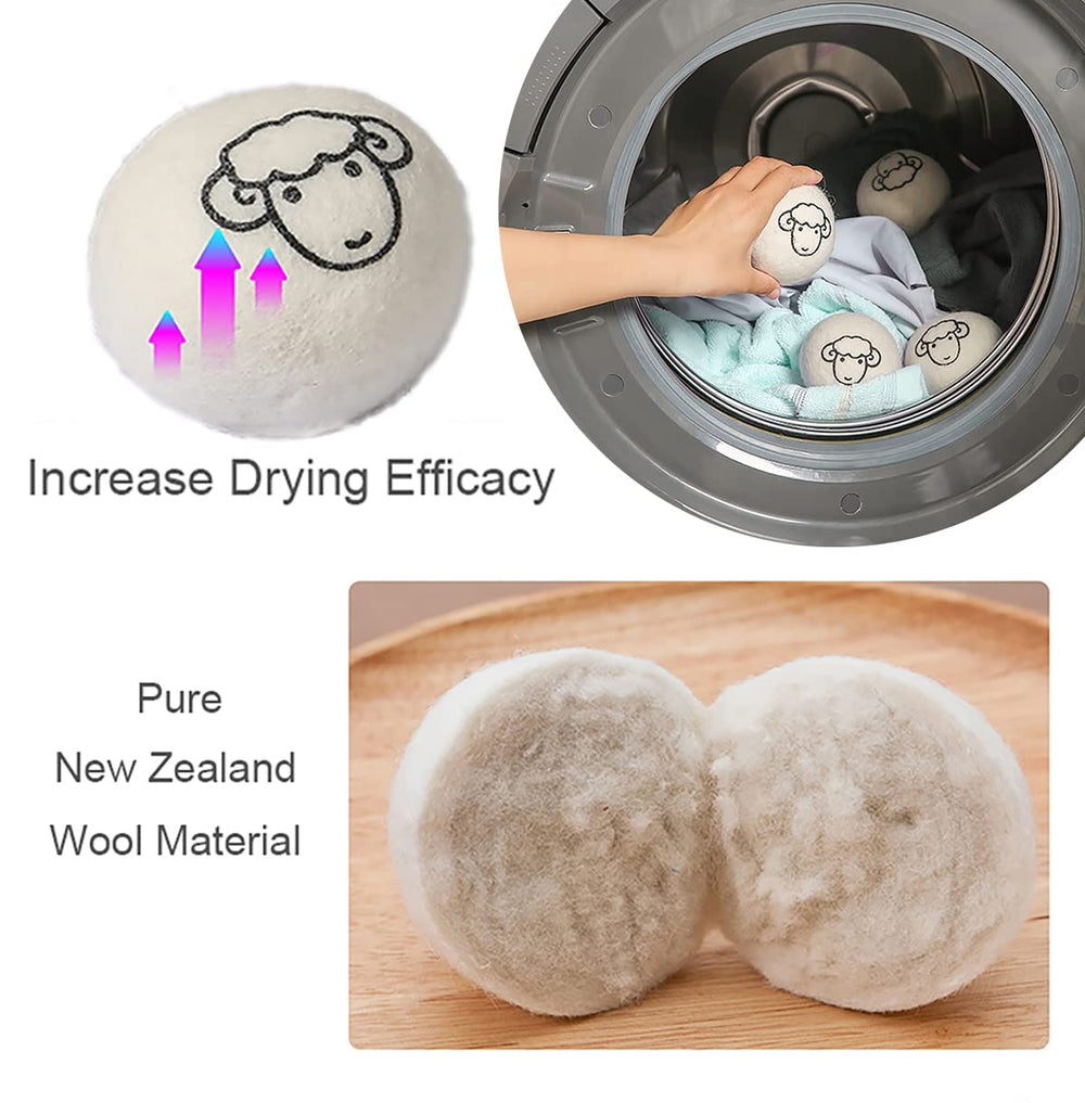 Wool Dryer Balls Reusable Natural Fabric Softeners and 