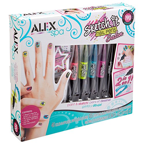 Toys Sketch It Nail Pens Salon Girls Fashion Activity, Sketch and Paint, Create Long Lasting Looks with Beautiful Nail Polish, For Ages 8 and up