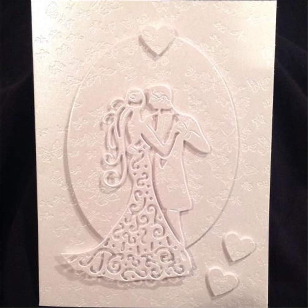 Wedding Bride Groom Metal Cutting Dies 2.8 by 4.6 Inch Die Cuts for DIY Scrapbooking Card Making Wedding Invitation Album Frame Embossing Decor Craft Die Cuts