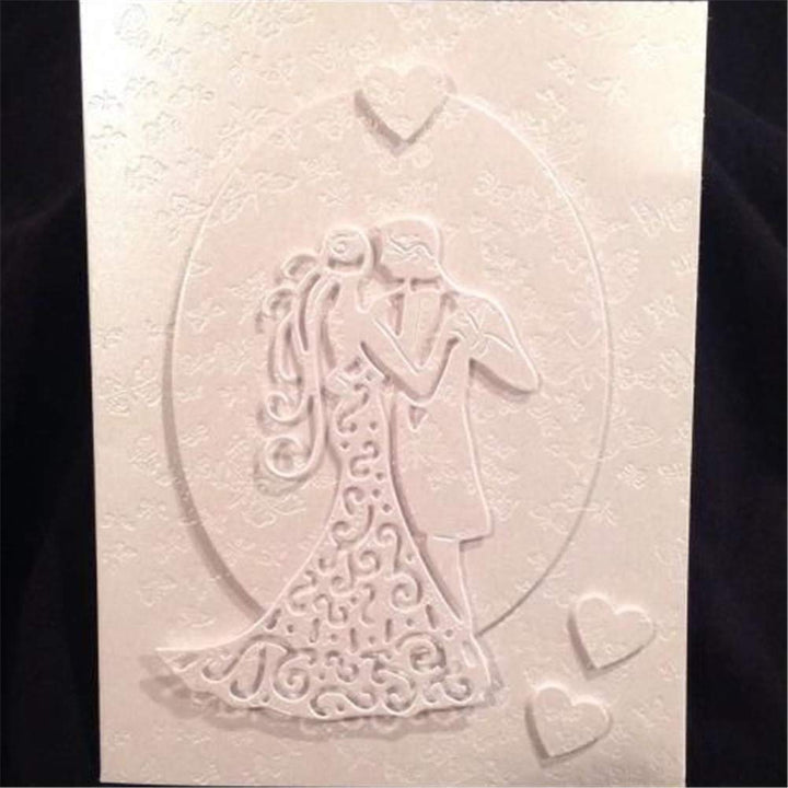 Wedding Bride Groom Metal Cutting Dies 2.8 by 4.6 Inch Die Cuts for DIY Scrapbooking Card Making Wedding Invitation Album Frame Embossing Decor Craft Die Cuts