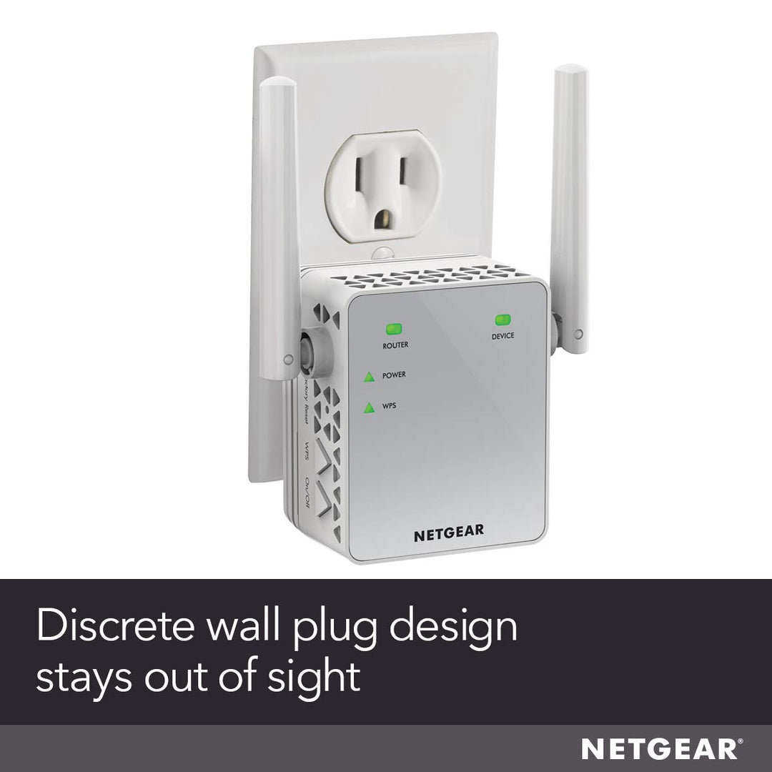 Wi-Fi Range Extender EX3700 - Coverage Up to 1000 Sq Ft and 15 Devices with AC750 Dual Band Wireless Signal Booster &amp; Repeater (Up to 750Mbps Speed), and Compact Wall Plug Design