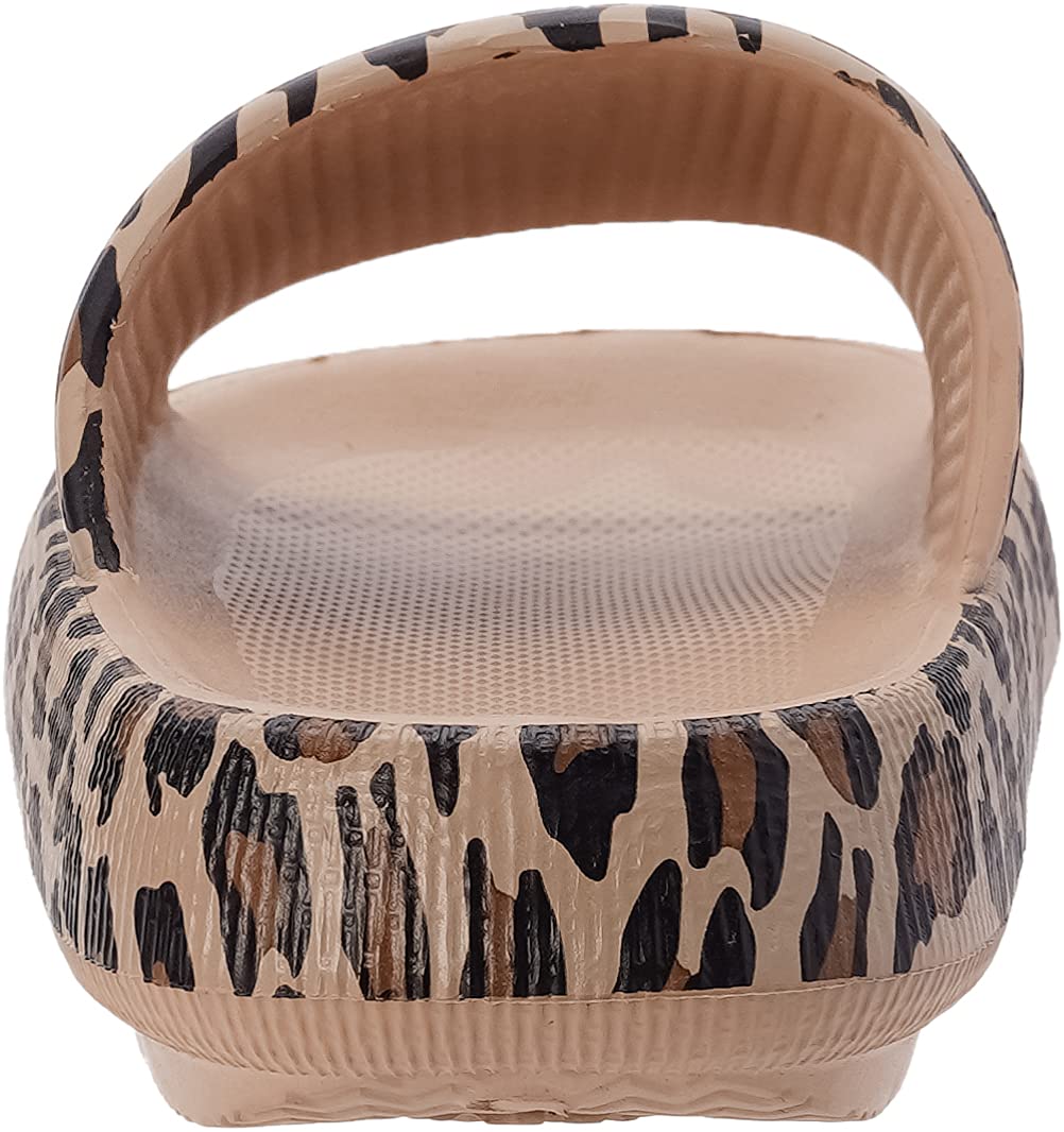 Slides for Women | Pillow Slippers Bathroom Sandals | Extremely Comfy | Cushioned Thick Sole 37-38 Leopard