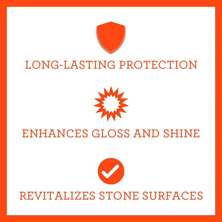 Granite Sealer &amp; Protector – Best Stone Polish, Protectant &amp; Care Product – Easy Maintenance for Clean Countertop Surface, Marble, Tile – No Streaks, Stains, Haze, or Spots - 18 fl oz