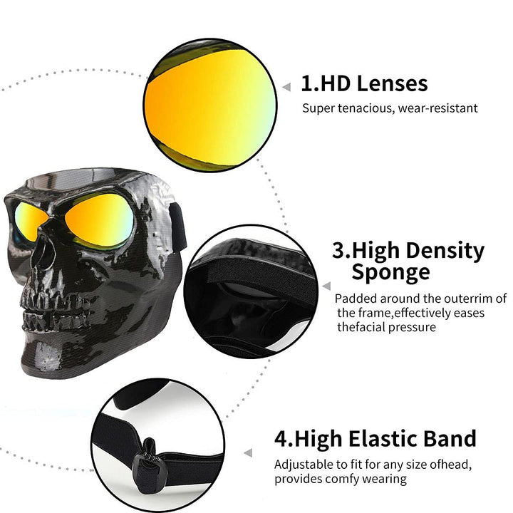 BOROLA Motorcycle Goggles Mask Skull Motocross Riding S