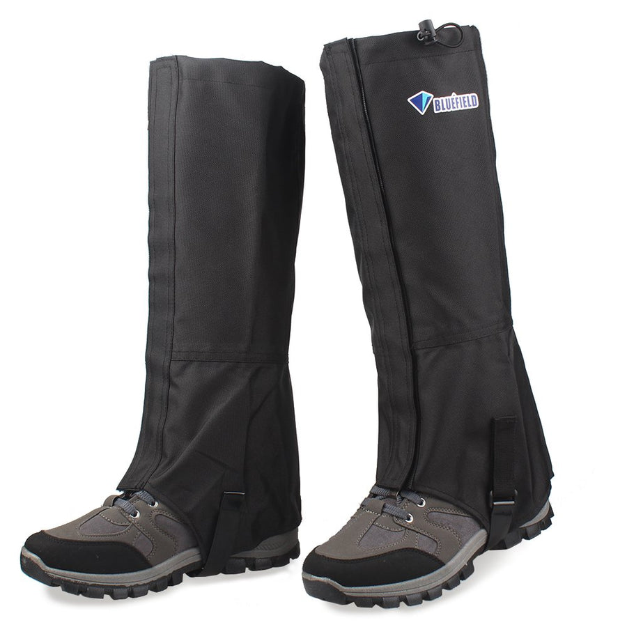 Leg Gaiters Hiking Snow Boot Gaiter Outdoor Waterproof Gaiters Shoes Cover Oxford Fabric (Gray, Large)