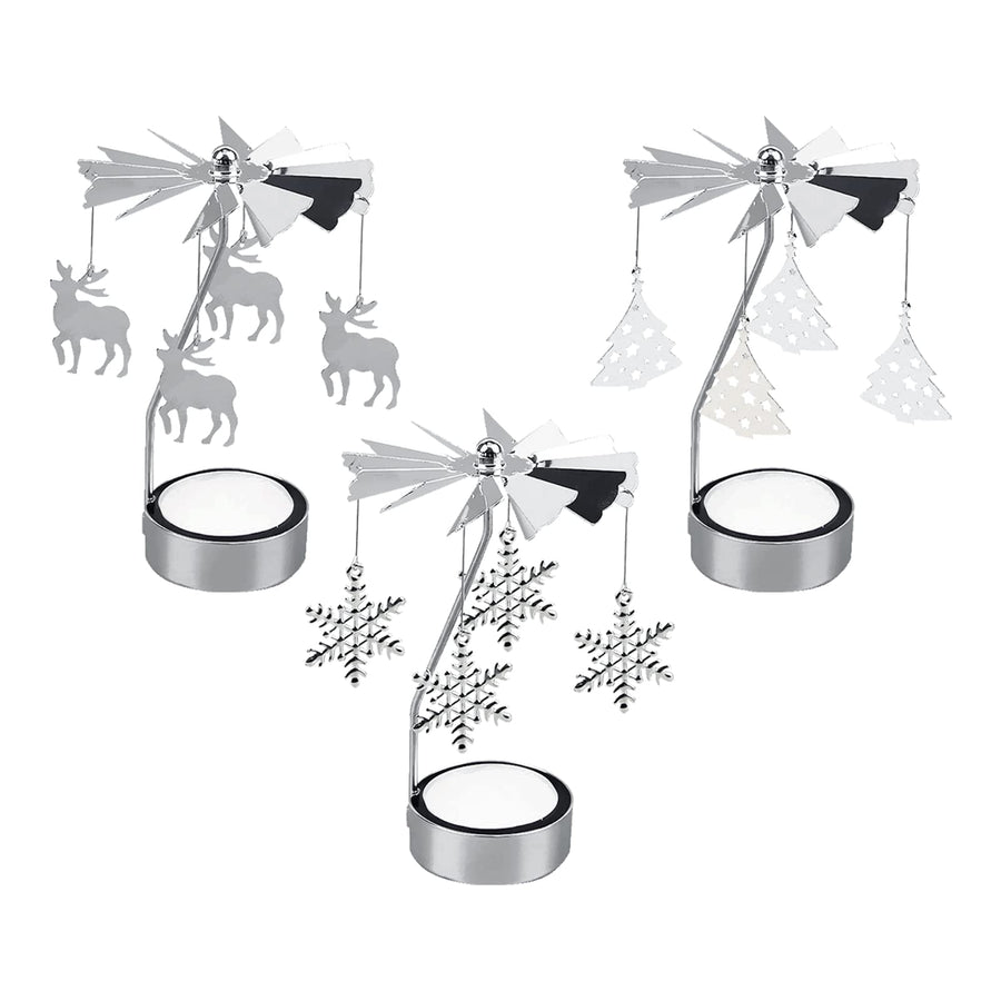 OLANZH Spinning Tea Light Holder,3Pcs Metal Rotating Ca