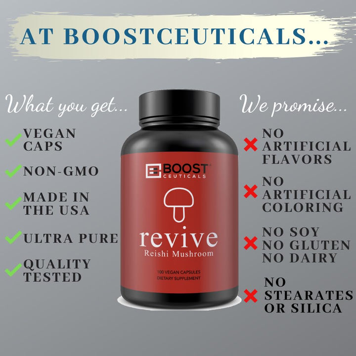 Reishi Mushroom Capsules - Vegan Non GMO No Stearates G