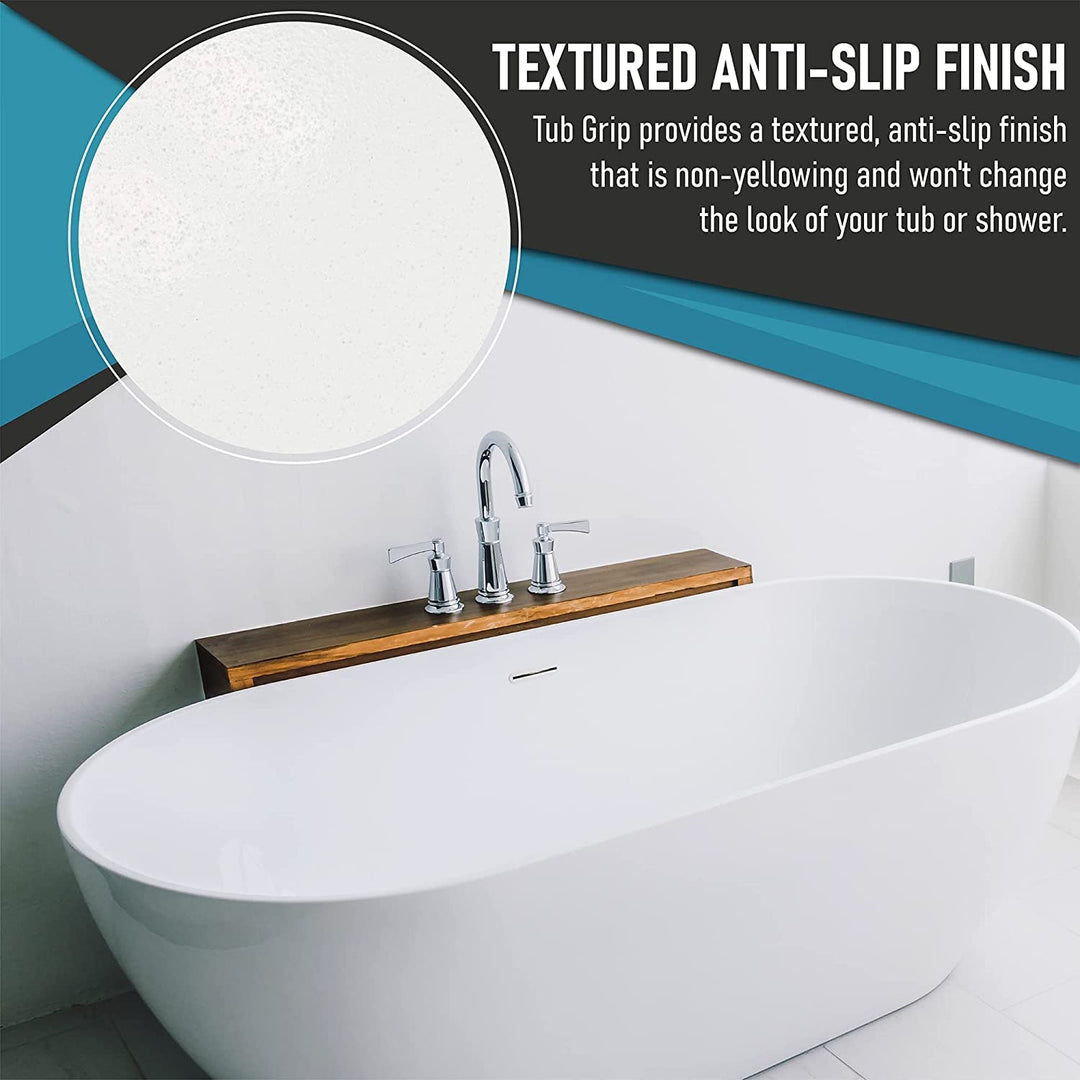 SlipDoctors Tub Grip Anti-Slip Bath &amp; Shower Floor Solution – Fixes Slippery Fiberglass &amp; Acrylic Bathtub or Showers – Clear Non-Slip Textured Coating