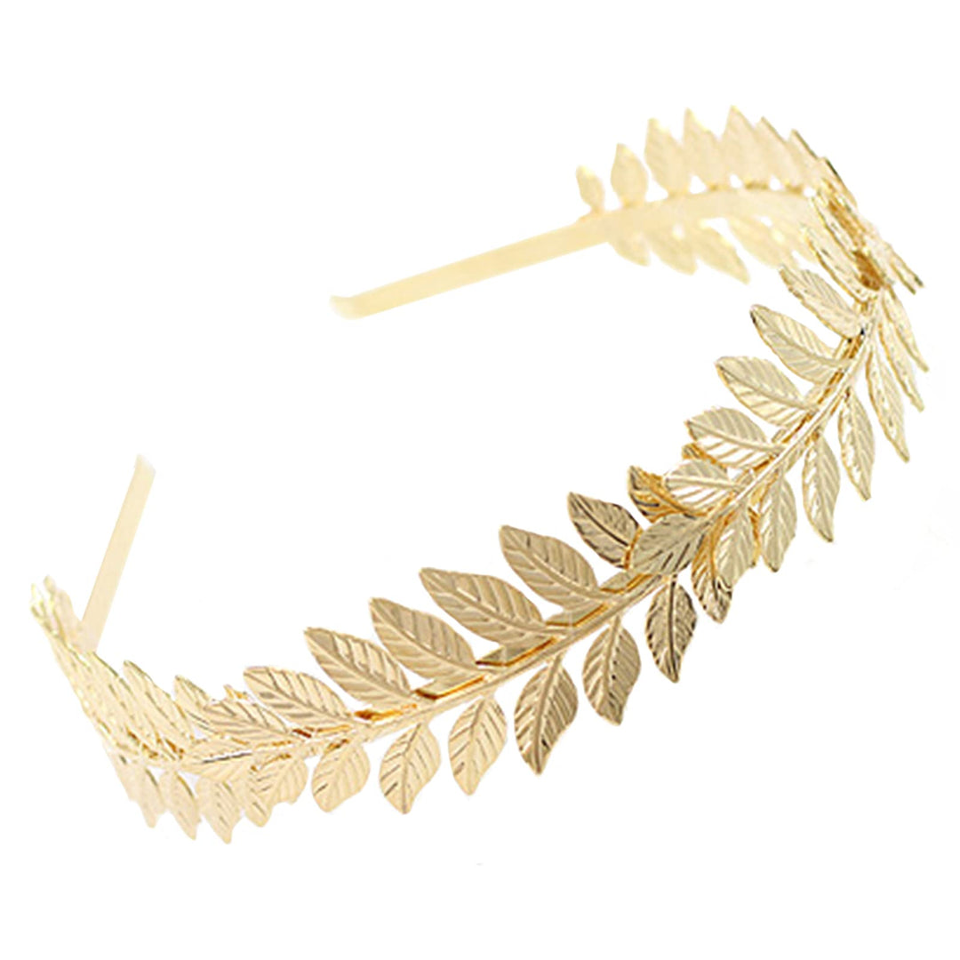 Golden Tone: Leaf Headband Roman Goddess Crown Hair Band Boho Bridal Christmas Hair Hoop Women Girls Wedding Hairband Party Decoration Headdress Cosplay Costume Headwear Handmade