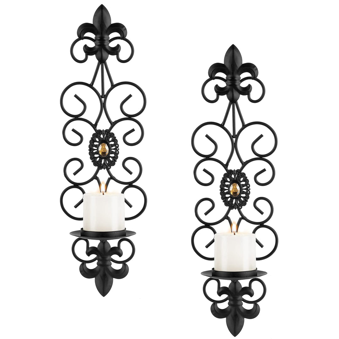 Candle Sconces Wall Decor Black Candle Holder for Pilla