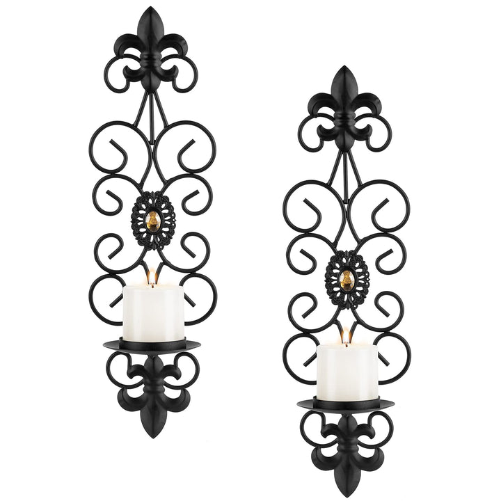 Candle Sconces Wall Decor Black Candle Holder for Pilla