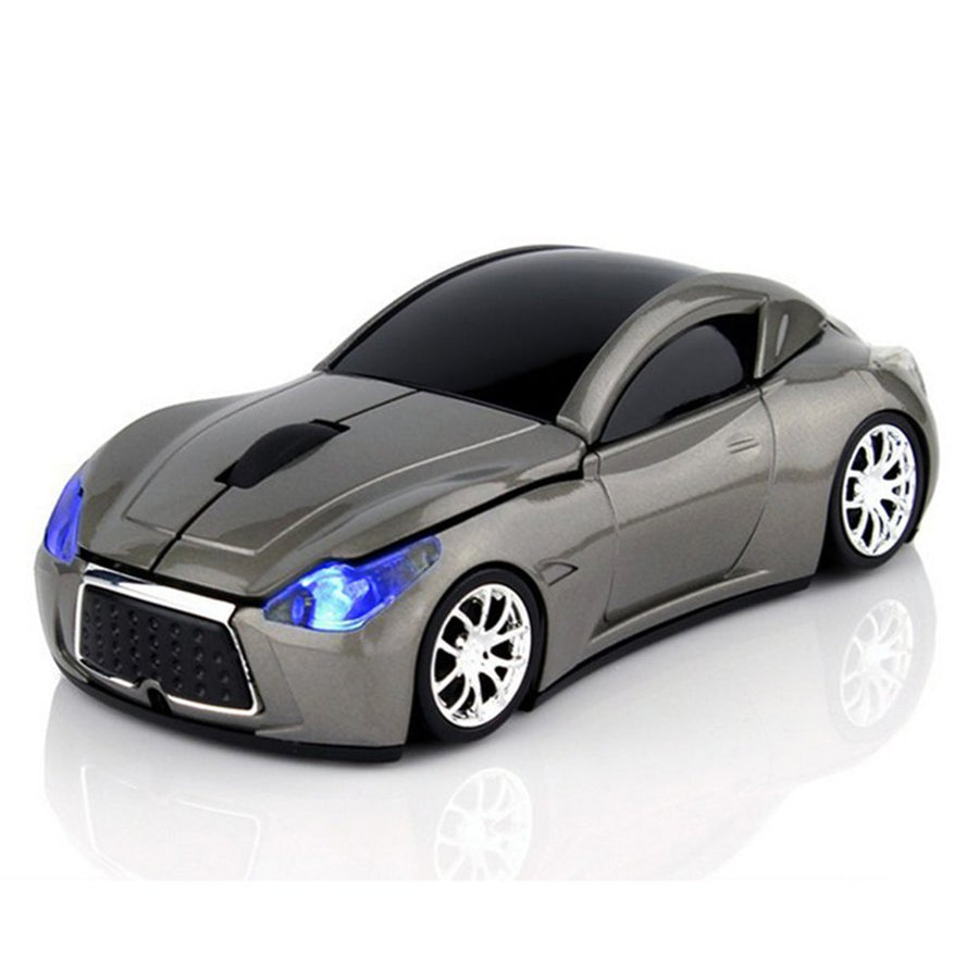 USB Wireless Mouse Sports Car Mouse Ergonomic Computer Cordless Optical Mice with LED Flash Light