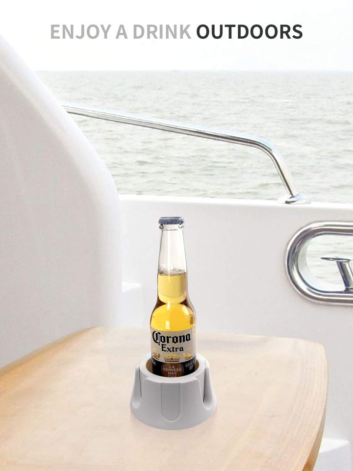 Anti-Spill Cup Holder, Drink Coaster with Anti-Slip Mat Fits Drink for Home Office Outdoors (White)