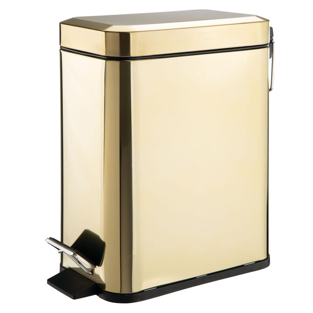 mDesign Small Modern 1.3 Gallon Rectangle Metal Lidded 