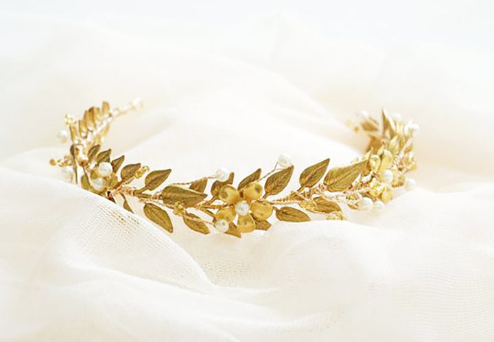 DECORA 36 Yards Artificial Gold Leaf Ribbon Trim for Wr